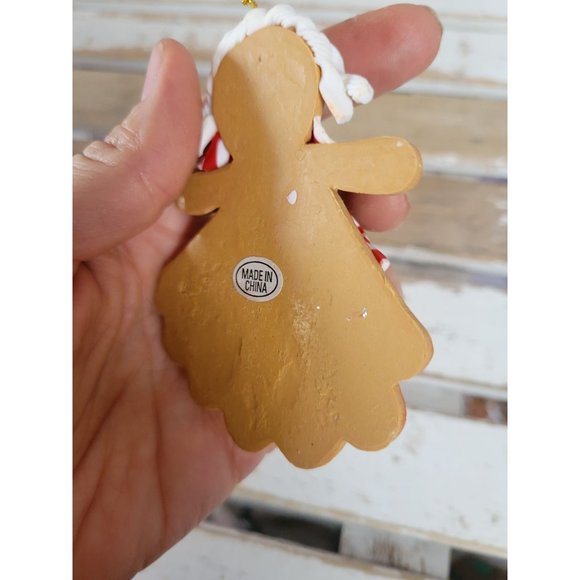 Red scarf Gingerbread girl peppermint ornament cookie Xmas tree - Picture 4 of 6